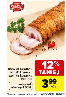 Boczek kozacki, schab kozacki, szynka kozacka Pekpol