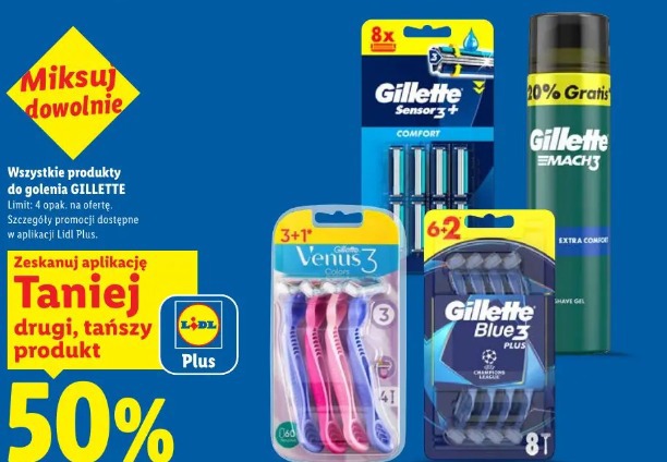 Wszystkie produkty do golenia Gillette