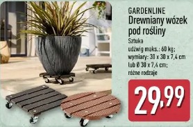 GARDENLINE Drewniany wózek pod rośliny