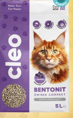 Żwirek dla kota bentonitowy lawendowy