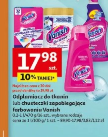 Odpalniacz do tkanin lub chusteczki zapobiegające farbowaniu Vanish