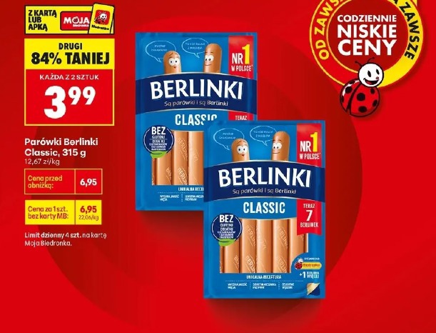Parówki Berlinki Classic, 315g