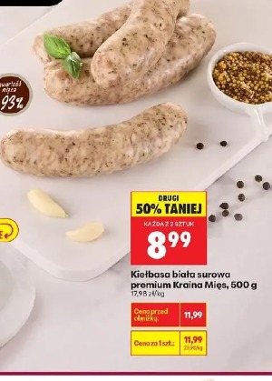 Kiełbasa biała surowa premium Kraina Mięs