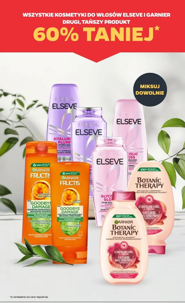 Wszystkie kosmetyki do włosów Elseve i Garnier