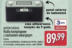 Adventuridge Radio kempingowe z zasilaniem awaryjnym