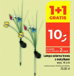 Lampa solarna trawa z motylkami