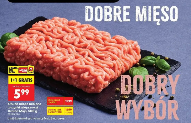 Chude mięso mielone z szynki wieprzowej Kraina Mięs