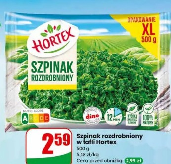 Szpinak rozdrobniony w tafli Hortex