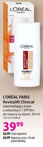 L'Oréal Paris Revitalift Clinical rozświetlający krem z witaminą C i SPF50+ do twarzy na dzień