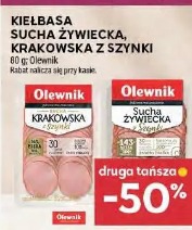 Kiełbasa sucha żywiecka, krakowska z szynki Olewnik