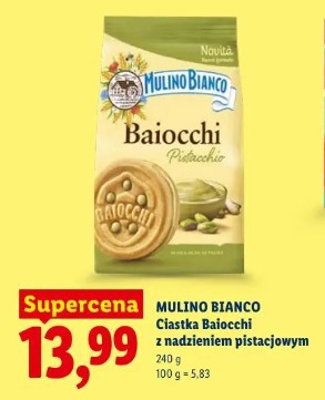 Mulino Bianco Ciastka Baiocchi z nadzieniem pistacjowym