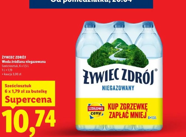 Woda źródlana niegazowana Żywiec Zdrój