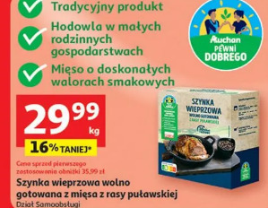 Szynka wieprzowa wolno gotowana z mięsa z rasy puławskiej