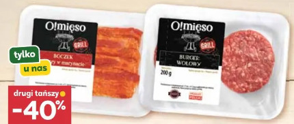 Burger wołowy, boczek grillowy Olmieso