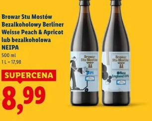 Browar Stu Mostów Bezalkoholowy Berliner Weisse Peach & Apricot lub bezalkoholowa NEIPA