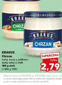 Krakus Chrzan tarty, z jabłkiem, z chili