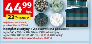 Komplet z satyny + 2 poszewki na poduszki
