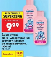 Żel do mycia ciała i włosów 2w1 lub szampon lub płyn do kąpieli Bambino, 400 ml