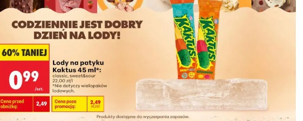 Lody na patyku Kaktus 45 ml