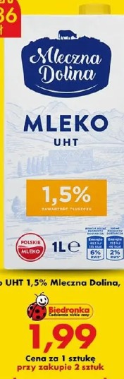 Mleko UHT 1,5% Mleczna Dolina