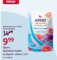 Apart, lipidowe mydło w płynie, zapas