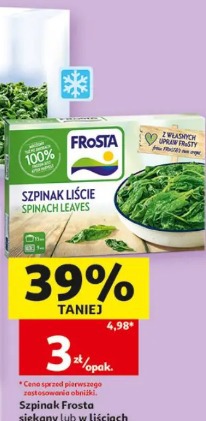 Szpinak Frosta siekany lub w liściach