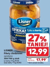Lisner Filety śledziowe opiekane w zalewie octowej premium
