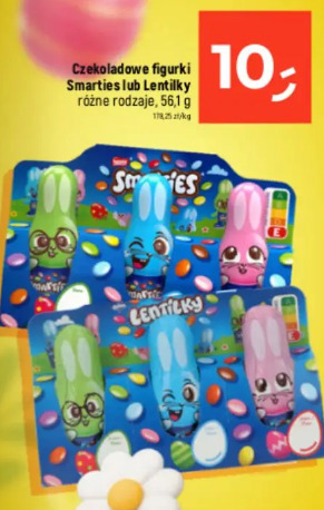 Czekoladowe figurki Smarties lub Lentilky