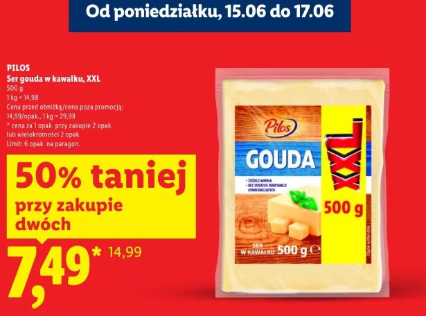 Pilos Ser gouda w kawałku, XXL