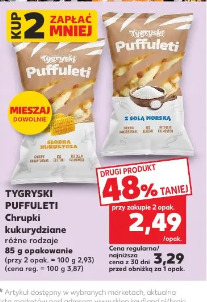 Tygyski Puffuletti Chrupki kukurydziane różne rodzaje