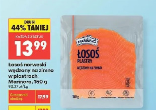 Łosoś norweski wędzony na zimno w plastrach Marinero