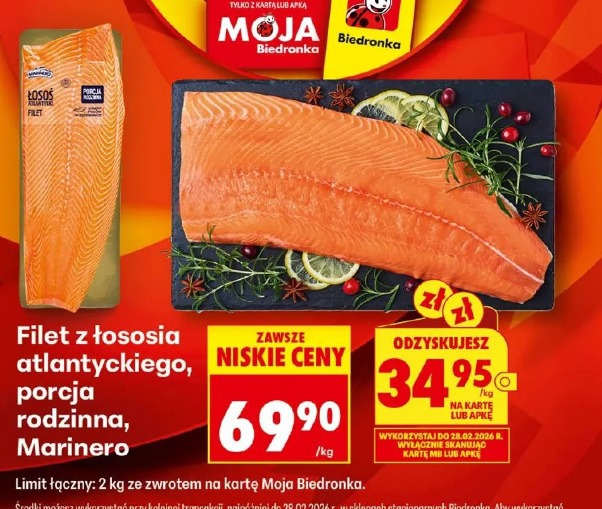 Filet z łososia atlantyckiego, porcja rodzinna, Marinero
