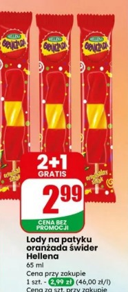 Lody na patyku oranżada świder Hellena