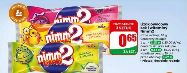 Lizak owocowy sok i witaminy Nimm2