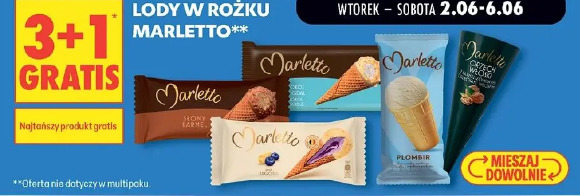 Lody w rożku Marletto