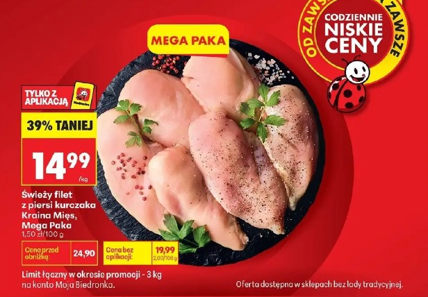 Świeży filet z piersi kurczaka Kraina Mięs Mega Paka
