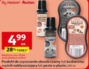 Produkt do czyszczenia obuwia czarny lub bezbarwny: czyścik nabłyszczający lub pasta w płynie