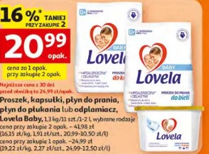 Proszek, kapsułki, płyn do prania, płyn do płukania lub odplamiacz Lovela Baby