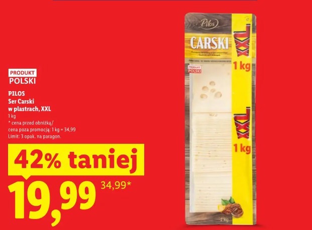 Pilos Ser Carski w plastrach, XXL