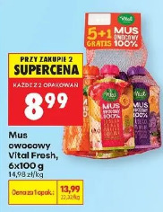 Mus owocowy Vital Fresh, 6x100 g