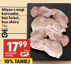 Mięso z nogi kurczaka bez kości, bez skóry