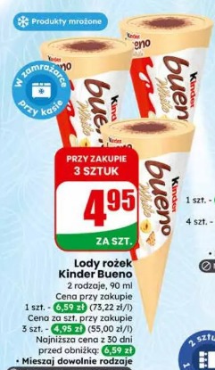 Lody rożek Kinder Bueno