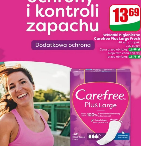 Wkładki higieniczne Carefree Plus Large Fresh