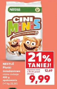 Nestlé Płatki śniadaniowe Cini Minis różne rodzaje 450 g opakowanie