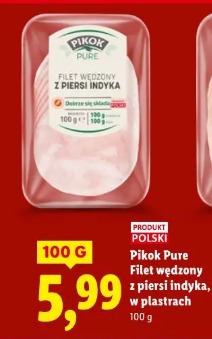 Pikok Pure Filet wędzony z piersi indyka, w plastrach