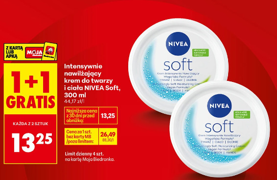 Intensywnie nawilżający krem do twarzy i ciała Nivea Soft