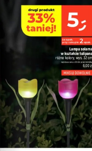 Lampa solarna w kształcie tulipana
