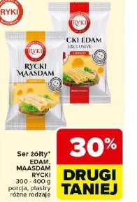 Ser żółty Edam, Maasdam Rycki porcja, plastry różne rodzaje