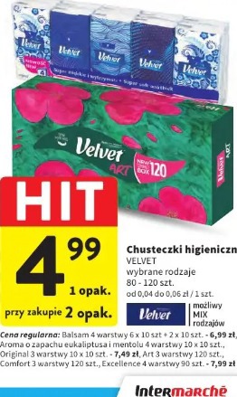 Chusteczki higieniczne Velvet