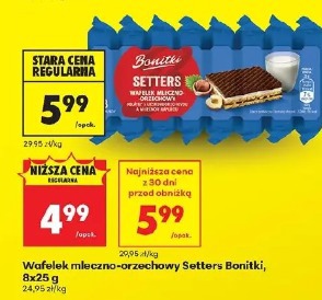 Wafelek mleczno-orzechowy Setters Bonitki, 8x25 g